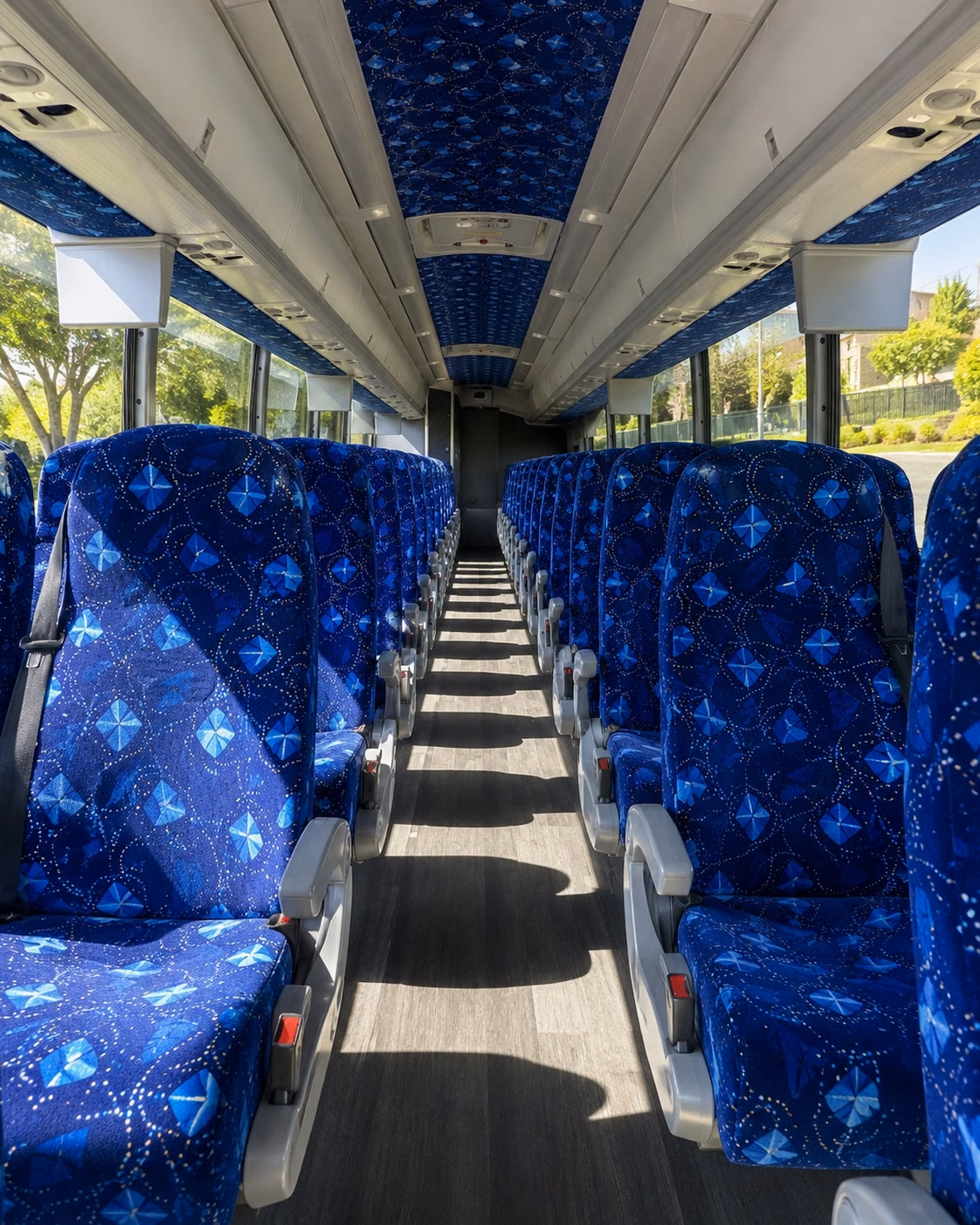 56 passenger charter bus interior